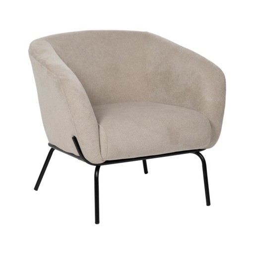 Fotoliu bej cu tapițerie din chenille Classic – Ixia