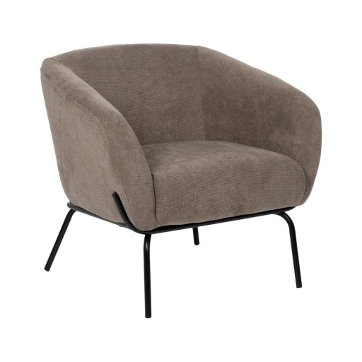 Fotoliu taupe cu tapițerie din chenille Classic – Ixia