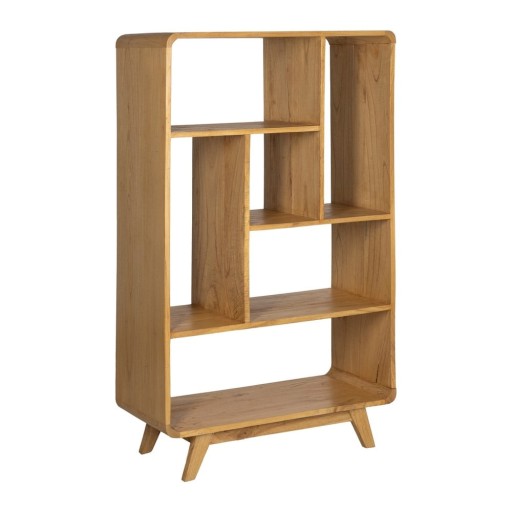 Bibliotecă în culoare naturală din lemn de mindi 90x150x40 cm Lysa – Ixia