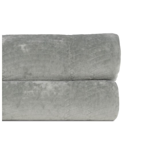 Cuvertură verde prăfuit matlasată din catifea 180x260 cm – Ixia