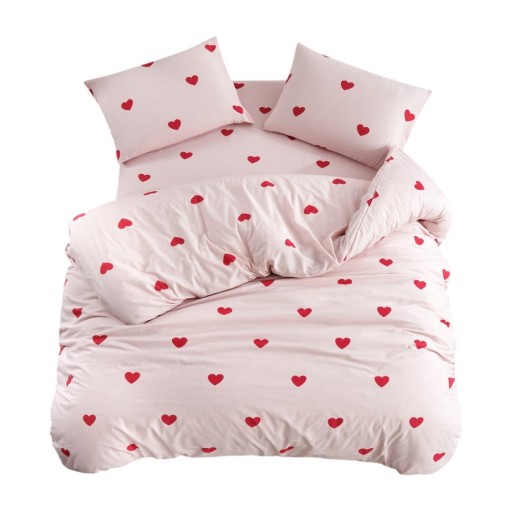 Lenjerie de pat roz pentru pat de o persoană/extinsă cu cearceaf inclus/cu 3 piese 160x220 cm Red Heart – Mila Home