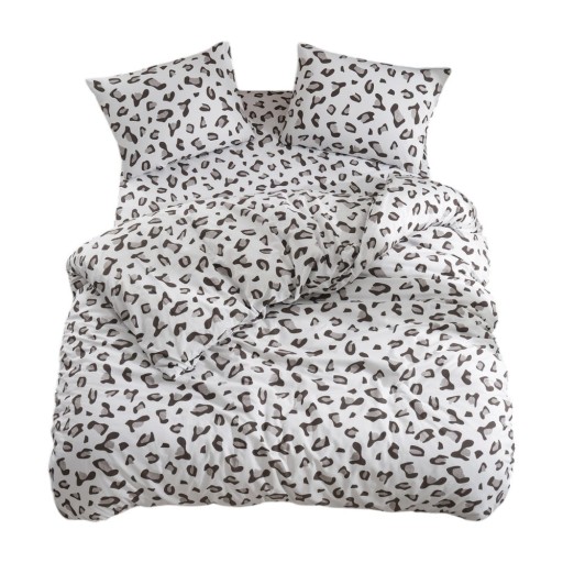 Lenjerie de pat albă/gri pentru pat dublu/extinsă cu cearceaf inclus/cu 4 piese 200x220 cm Modern – Mila Home