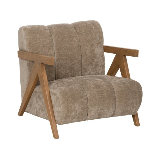 Fotoliu maro cu tapițerie din chenille Birch – Ixia