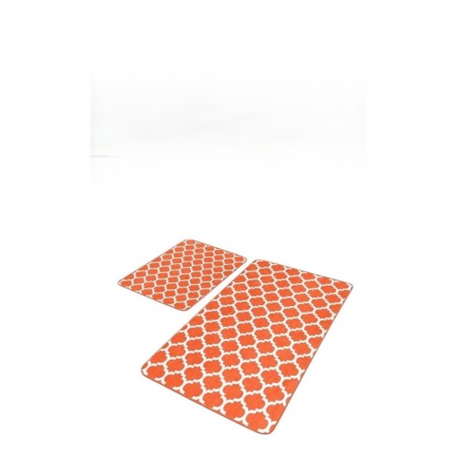Covorașe de baie portocalii 2 buc. din catifea 60x100 cm – Mila Home
