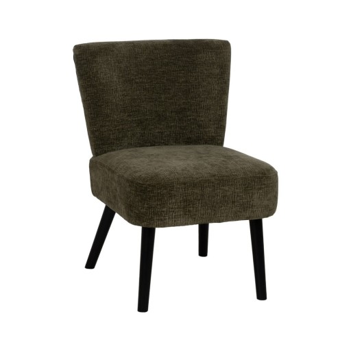Fotoliu verde cu tapițerie din chenille – Ixia