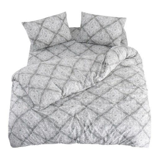 Lenjerie de pat gri pentru pat de o persoană/extinsă cu cearceaf inclus/cu 3 piese 160x220 cm Geometric – Mila Home