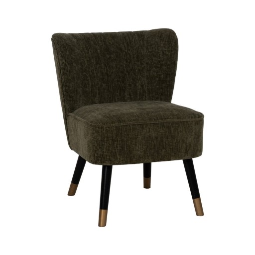 Fotoliu verde cu tapițerie din chenille Glam – Ixia