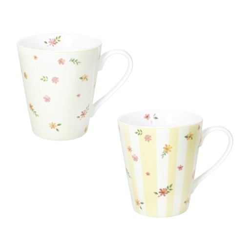 Set 2 cani, Polline Yellow, Brandani, D8.5x10 cm, 320 ml, portelan New Bone China