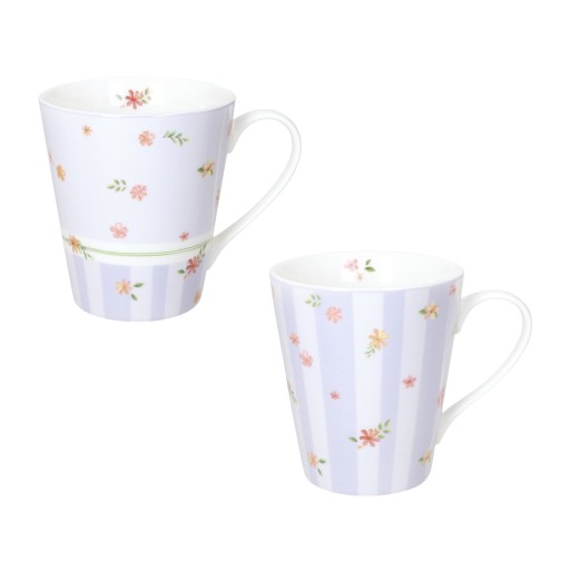 Set 2 cani, Polline Lilac, Brandani, D8.5x10 cm, 320 ml, portelan New Bone China