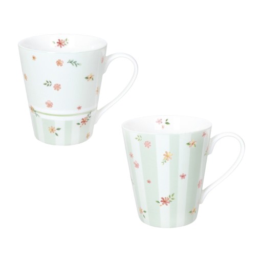 Set 2 cani, Polline Green, Brandani, D8.5x10 cm, 320 ml, portelan New Bone China