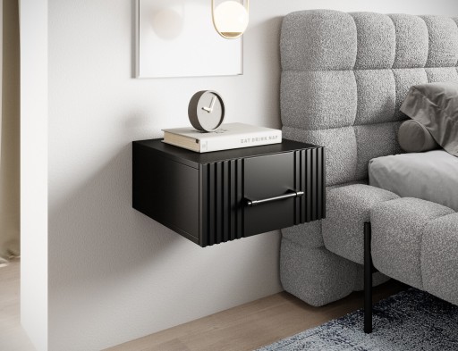 Noptiera ELTAP, Raftt, 40x42-44x20 cm, PAL/MDF, negru