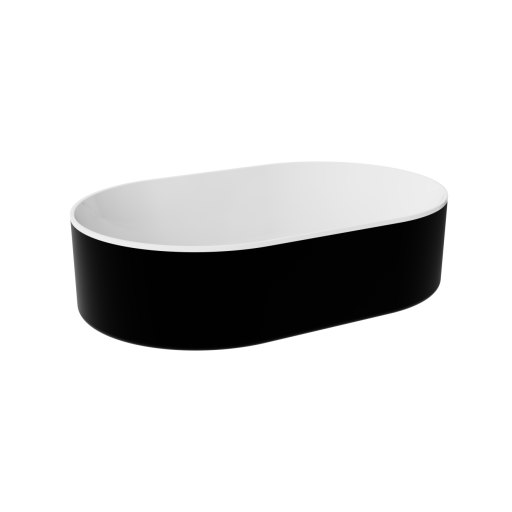 Lavoar tip bol Besco Lova Black & White 34x53x13cm  mineral DuraBe  negru-alb lucios