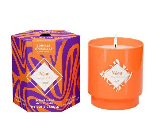 Lumanare parfumata My Jolie Candle Orange Electric 180g + cercei Orange