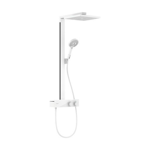 Coloana de dus Hansgrohe Raindance E 300 1jet EcoSmart cu baterie termostatata ShowerTablet 350  alb mat