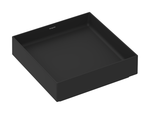 Lavoar patrat tip bol Hansgrohe Xuniva Evo S 40x40cm  fara orificiu baterie  fara preaplin  negru mat