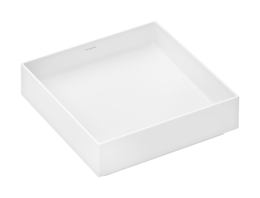 Lavoar patrat tip bol Hansgrohe Xuniva Evo S 40x40cm  fara orificiu baterie  fara preaplin  alb mat