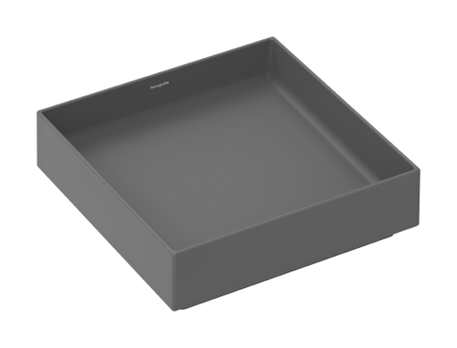 Lavoar patrat tip bol Hansgrohe Xuniva Evo S 40x40cm  fara orificiu baterie  fara preaplin  gri mat