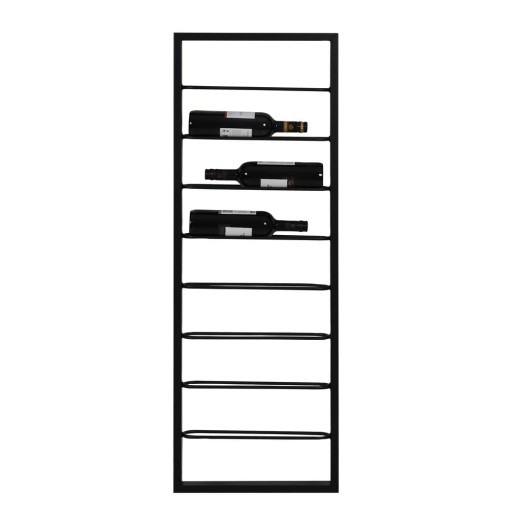 Raft pentru sticle de vin negru pentru perete din metal 42x120x6 cm Macaben – Light & Living