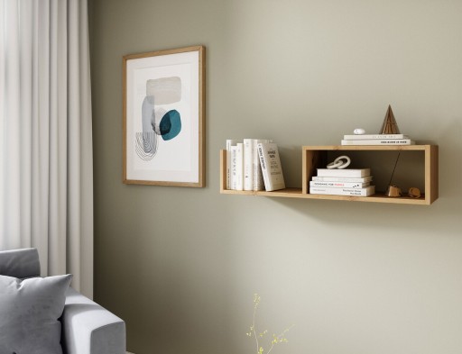 Raft de perete ELTAP, Vellia, 80x25x20 cm, PAL/PVC, stejar