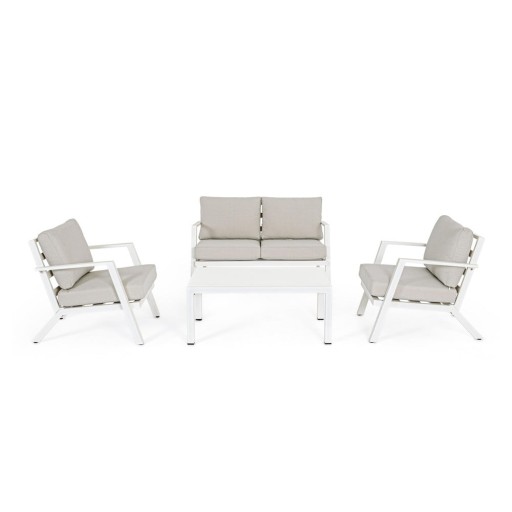 Set mobilier de grădină alb din aluminiu pentru 4 persoane Harley – Bizzotto