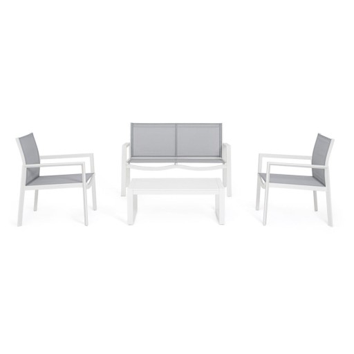 Set mobilier de grădină alb din aluminiu pentru 4 persoane Kallen – Bizzotto