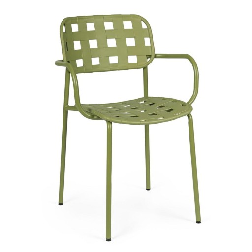 Scaune de grădină verzi 4 buc. din metal Clover – Bizzotto