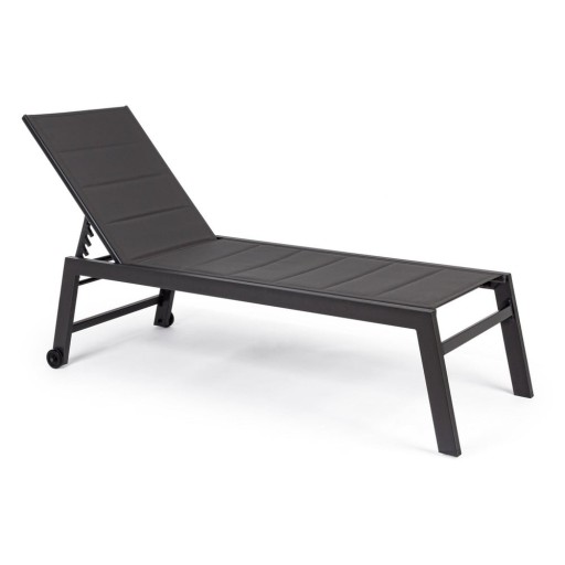 Șezlong de grădină gri din metal Hilde – Bizzotto