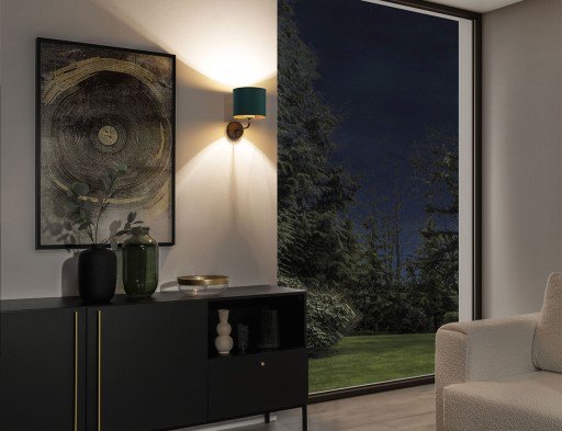 Aplica de perete ELTAP, Vespillo, 26x18x24 cm, 1xE27, 15W, otel/PVC, verde/auriu