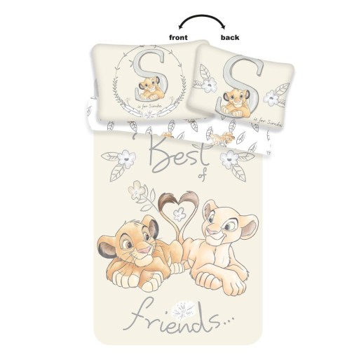 Lenjerie de pat pentru copii galben-deschis din bumbac pentru pătuț 100x135 cm Lion King "Best Friends" – Jerry Fabrics