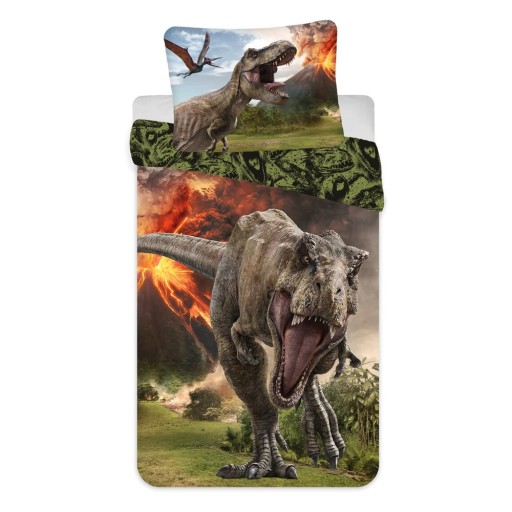 Lenjerie de pat pentru copii din bumbac pentru pat de o persoană 140x200 cm Jurassic World "Volcano" – Jerry Fabrics
