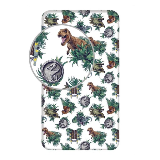 Cearceaf pentru copii din bumbac cu elastic 90x200 cm Jurassic World "Roar" – Jerry Fabrics