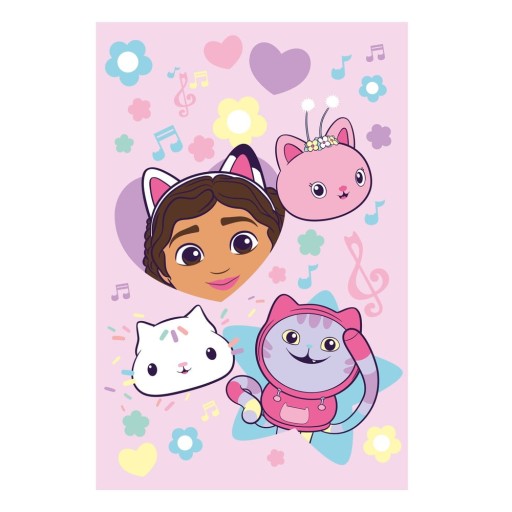 Pătură pentru copii roz din polar, fleece 100x150 cm Gabby´s Dollhouse "Music" – Jerry Fabrics