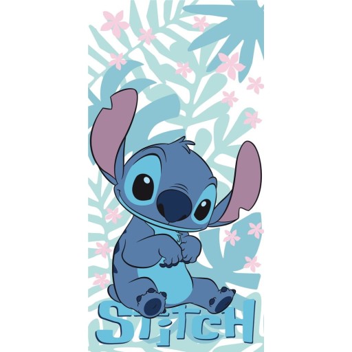 Prosop pentru copii albastru din bumbac 70x140 cm Lilo and Stitch "Palm Leaves" – Jerry Fabrics
