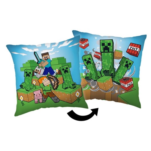 Pernă pentru copii 40x40 cm Minecraft "Creeper Rush" – Jerry Fabrics
