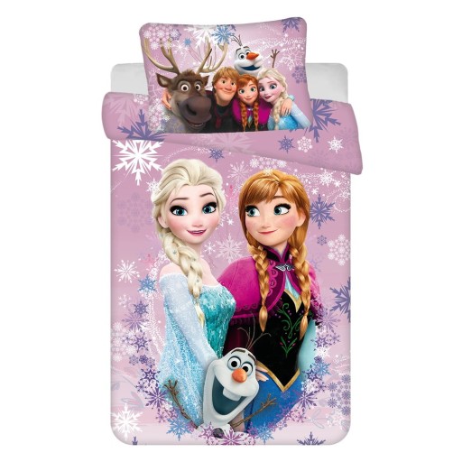 Lenjerie de pat pentru copii din bumbac pentru pătuț 100x135 cm Frozen "Purple" – Jerry Fabrics