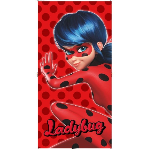 Prosop pentru copii roșu din bumbac 70x140 cm Miraculous – Jerry Fabrics