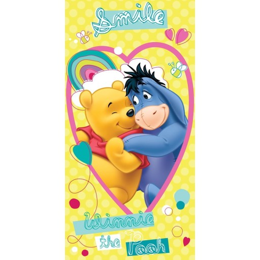 Prosop pentru copii galben din bumbac 70x140 cm Winnie the Pooh "Smile" – Jerry Fabrics