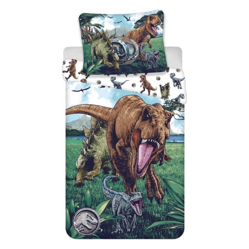 Lenjerie de pat pentru copii din bumbac pentru pat de o persoană 140x200 cm Jurassic World "Trio" – Jerry Fabrics