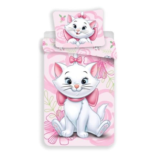 Lenjerie de pat pentru copii roz din bumbac pentru pat de o persoană 140x200 cm Marie Cat "Pink" – Jerry Fabrics