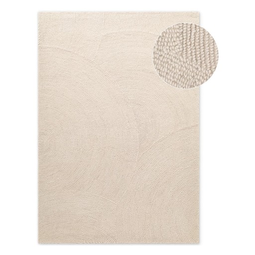 Covor în culoare naturală deschisă, țesut manual, din lână 200x300 cm Eleni Natural White – Hanse Home