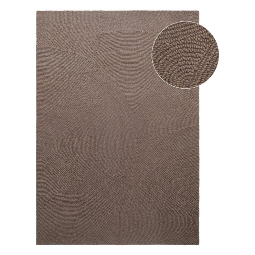 Covor taupe țesut manual din lână 160x230 cm Eleni Taupe – Hanse Home