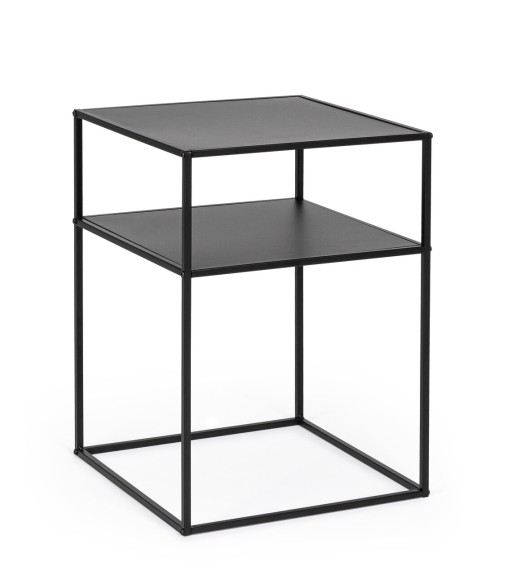 Consola Alrik, Bizzotto, 37.5x37.5x50.5 cm, otel, negru