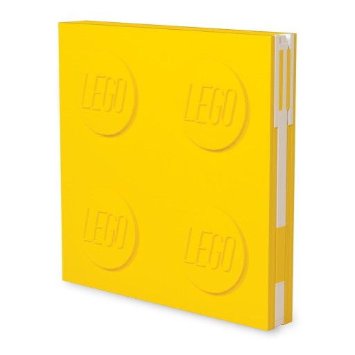 Caiet cu pix cu gel LEGO®, 15,9 x 15,9 cm, galben
