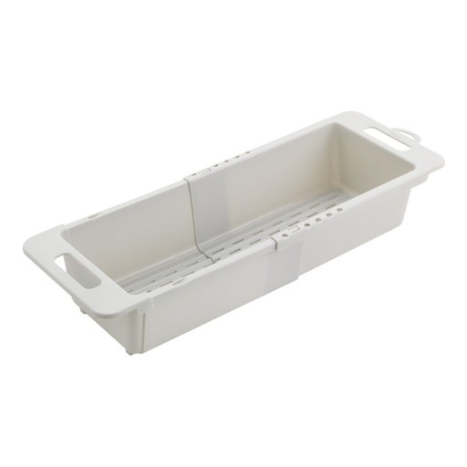 Scurgător telescopic pentru chiuvetă gri ajustabil din plastic 52x18 cm – Metaltex