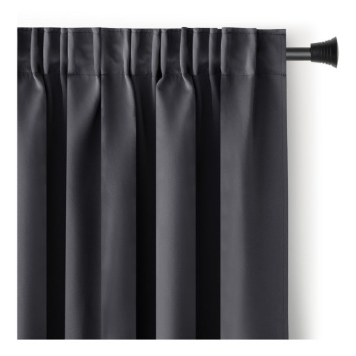 Draperie gri antracit blackout/termoizolantă 140x270 cm Pleat – Restilo