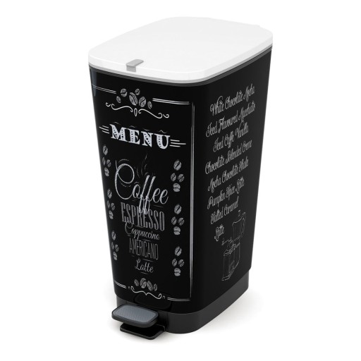 Coș de gunoi negru cu pedală din plastic 50 l Chic Bin – KIS