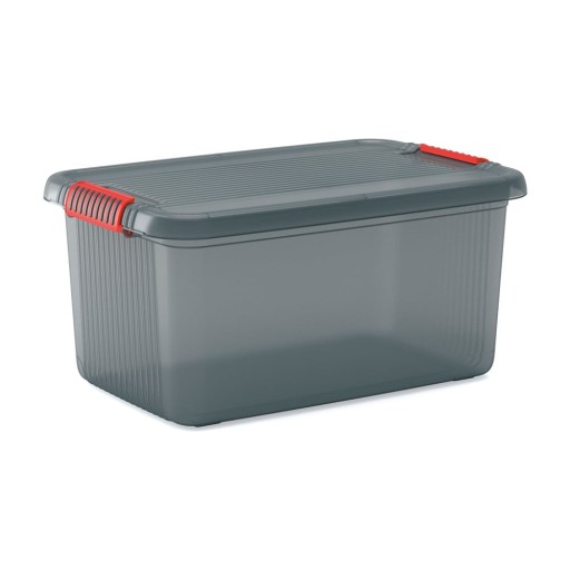 Cutie de depozitare gri din plastic cu capac 59x39x28 cm K Latch Box – KIS