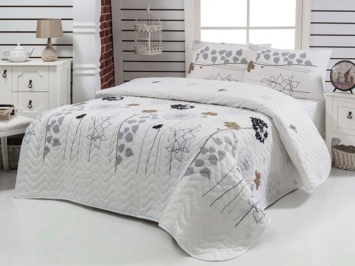 Cuvertura Single 155x200 cm, Atlantis - White, Eponj Home, 65% bumbac/35% poliester