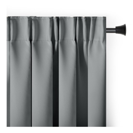 Draperie gri blackout/termoizolantă 140x270 cm Pleat – Restilo