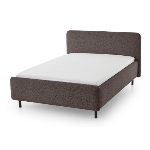 Pat matrimonial gri antracit tapițat cu spațiu de depozitare cu somieră 140x200 cm Primo – Meise Möbel